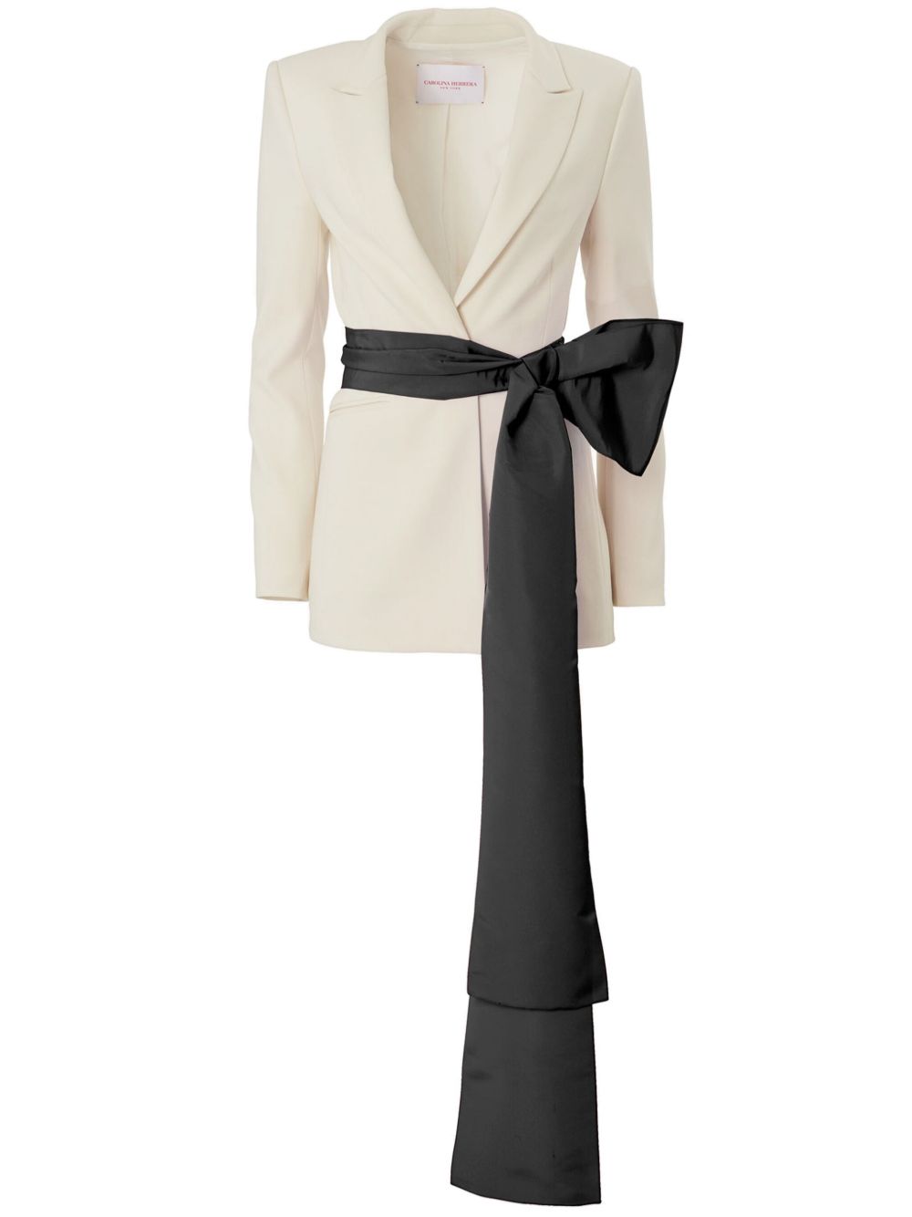 Carolina Herrera 饰带戗驳领夹克 - 中性色
