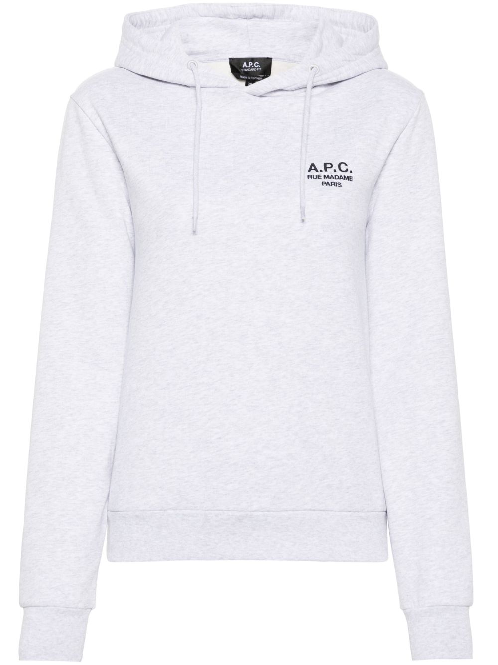 A.P.C. logo刺绣连帽衫 - 灰色