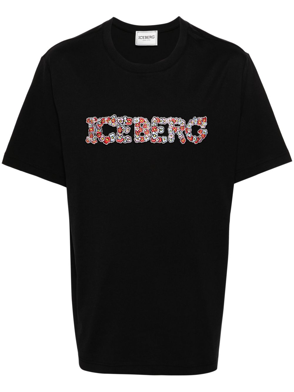 Iceberg 5D logo刺绣T恤 - 黑色