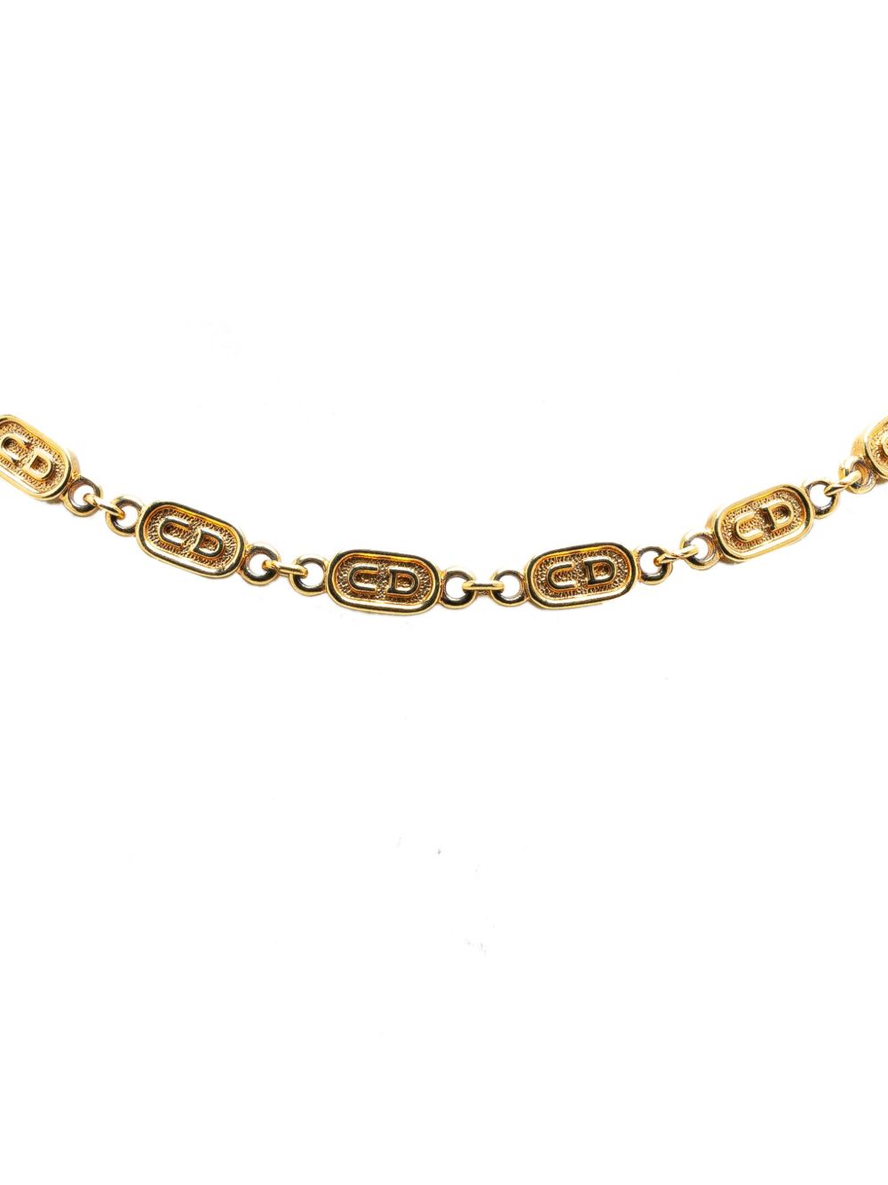 Christian Dior Pre-Owned 20th Century Gold Plated CD Chain costume necklace - 金色