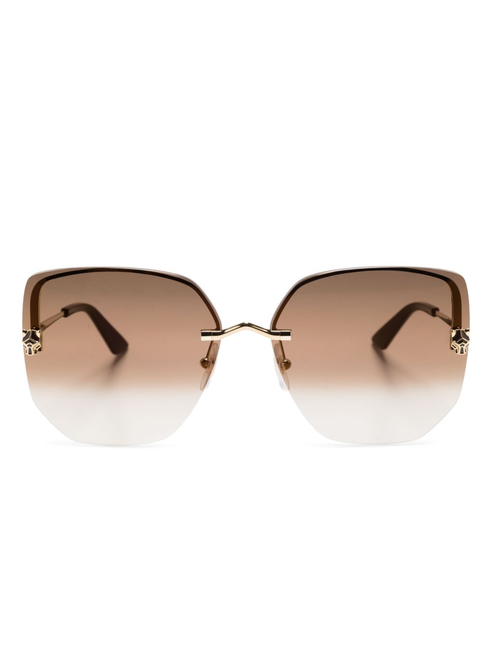 Cartier Eyewear Panthère logo蝴蝶形镜框太阳眼镜 - 金色