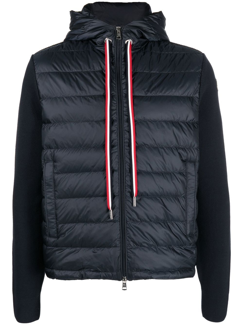 Moncler 填充拼接连帽夹克 - 蓝色