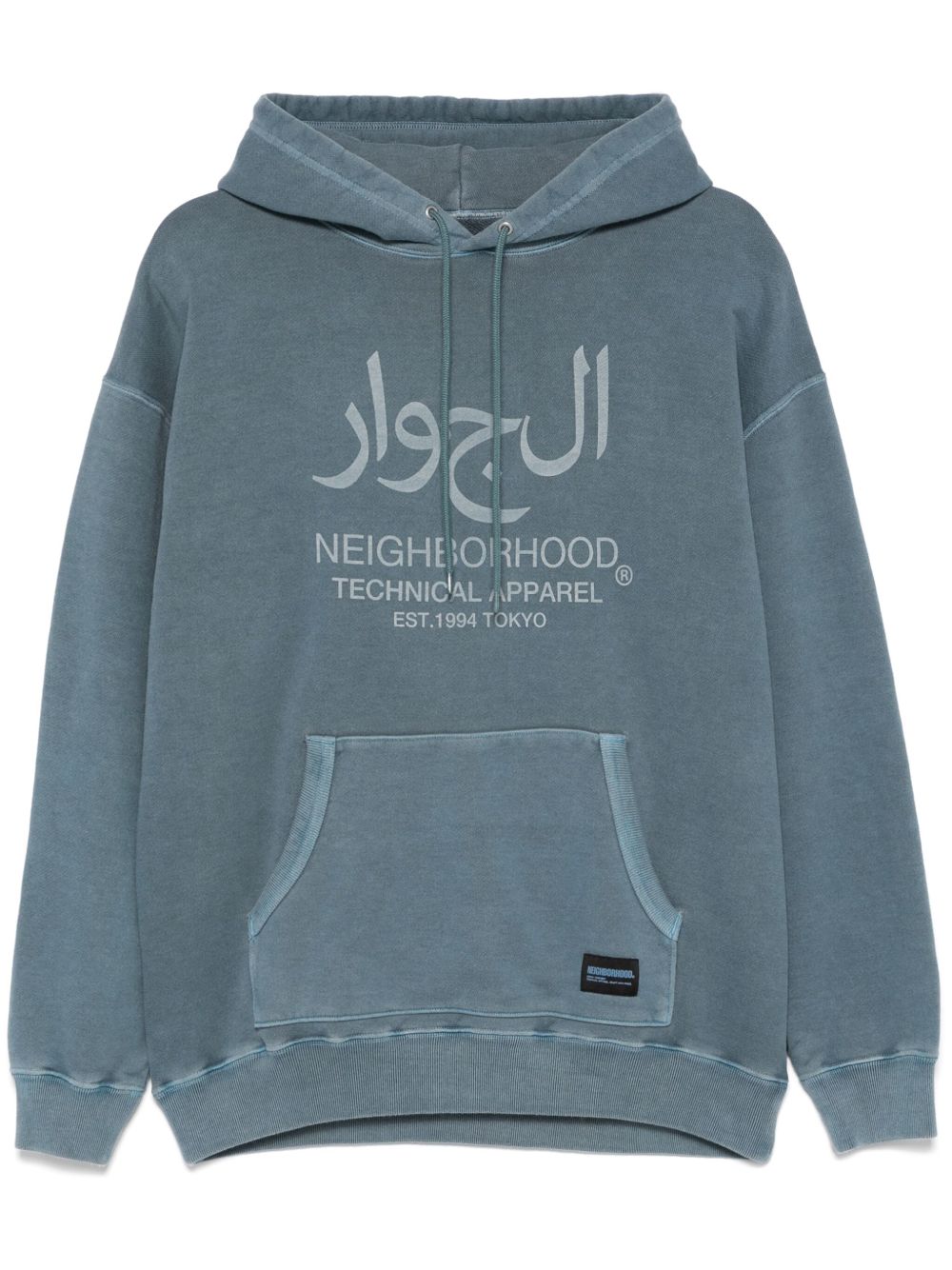 Neighborhood logo印花连帽衫 - 蓝色