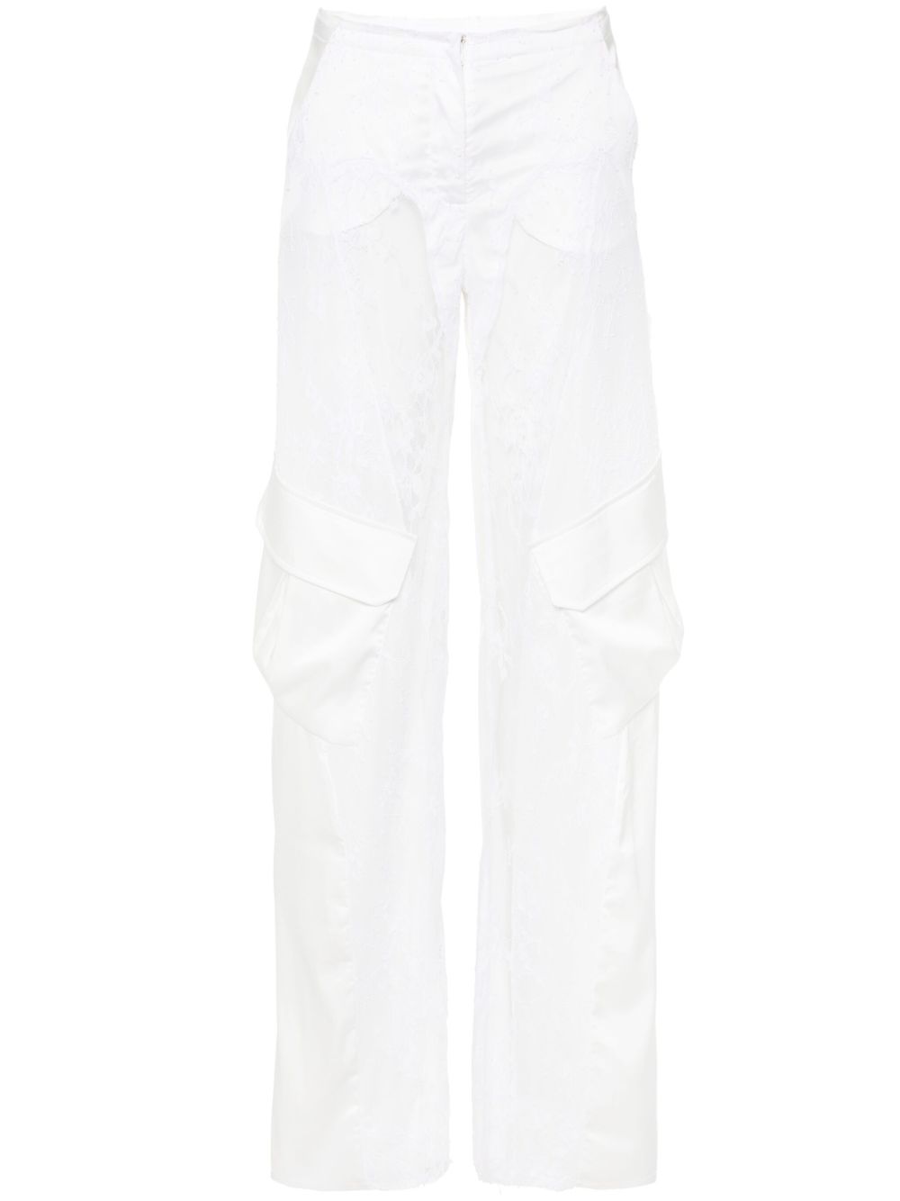 Atu Body Couture x Rue Ra 蕾丝工装裤 - 白色