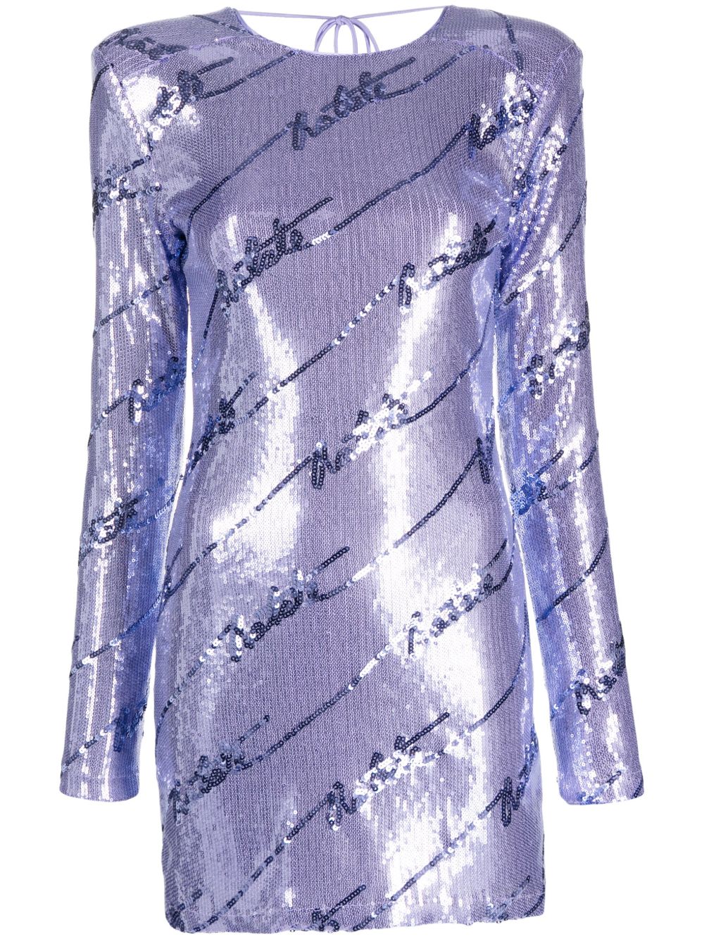 ROTATE BIRGER CHRISTENSEN logo缀饰亮片迷你连衣裙 - 紫色