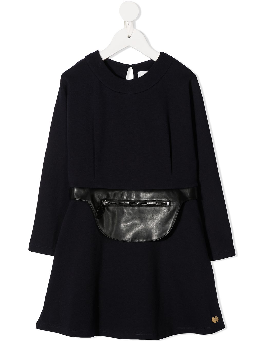Lanvin Enfant 腰包设计连衣裙 - 蓝色