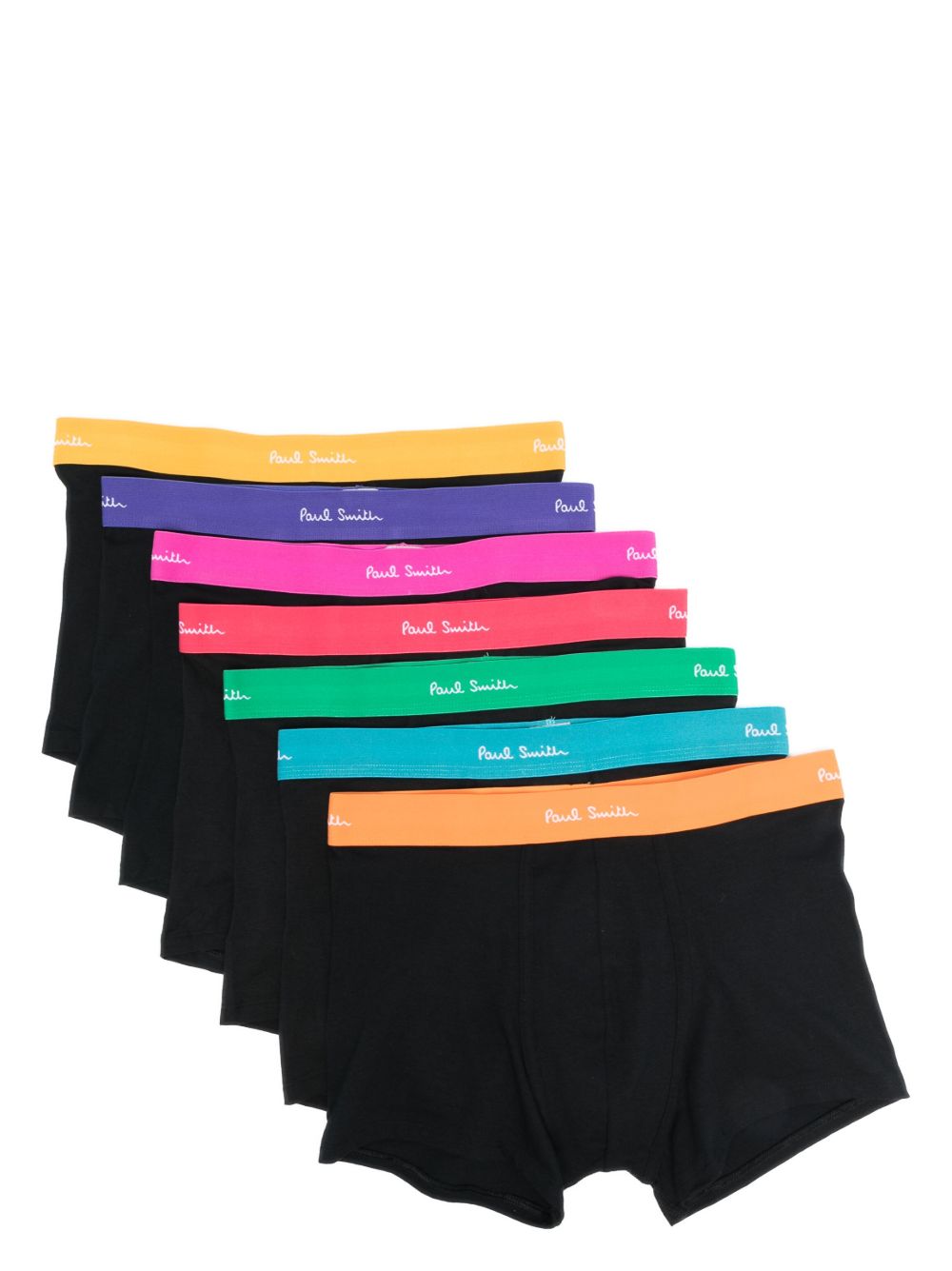 Paul Smith logo腰边四角裤（七件装） - 黑色