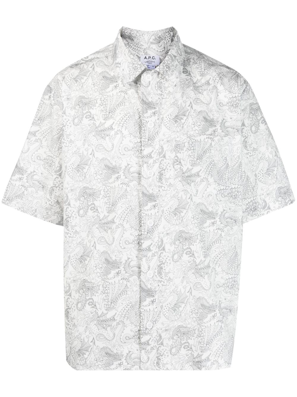 A.P.C. 佩斯理印花短袖衬衫 - 白色