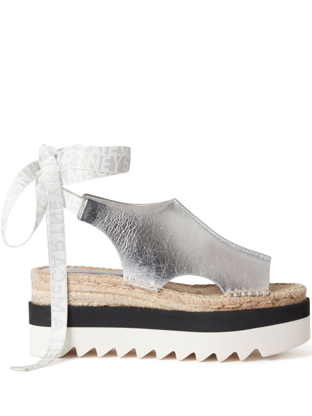 Stella McCartney Gaia logo印花凉鞋 - 银色