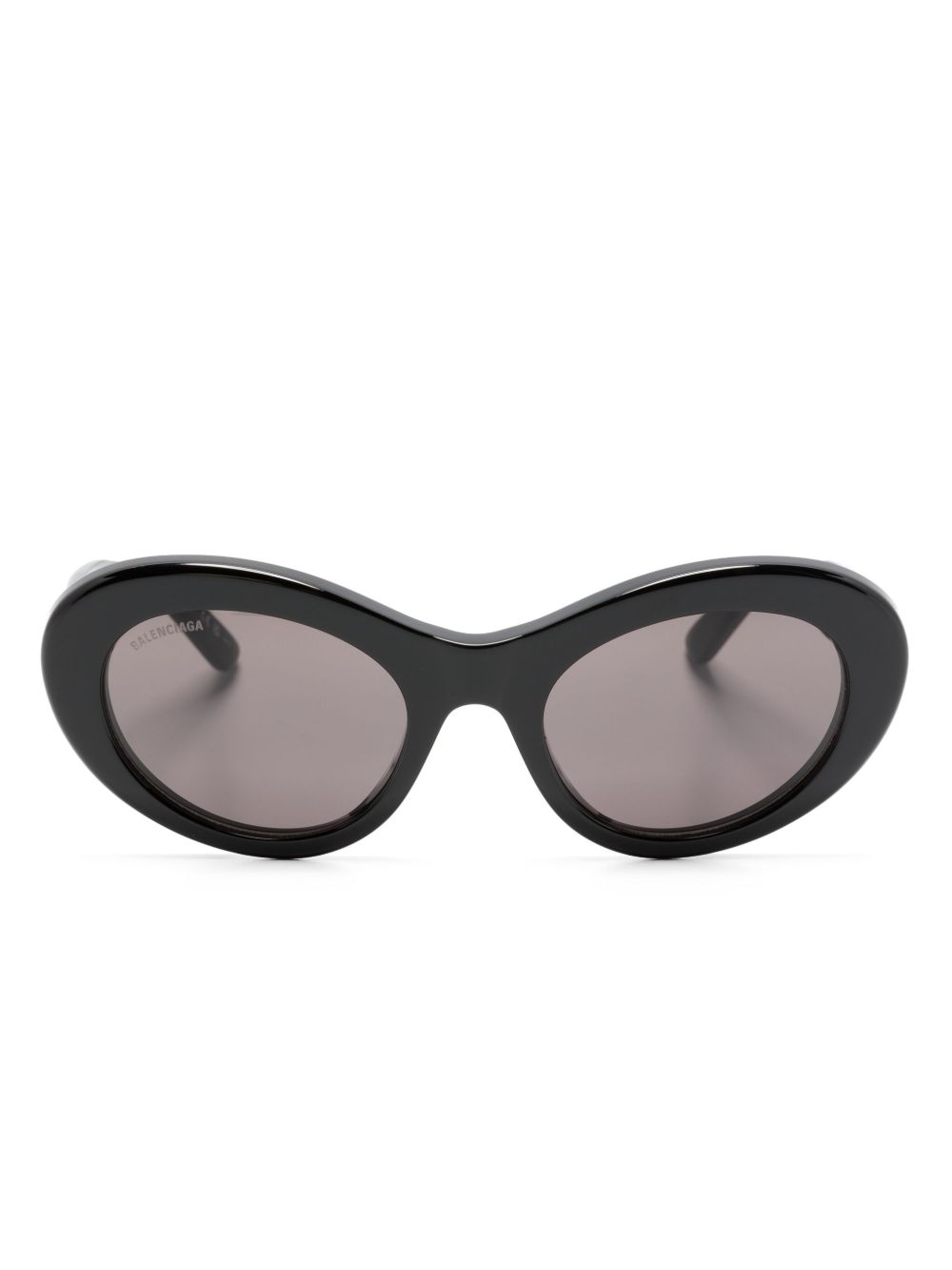 Balenciaga Eyewear logo标牌圆框太阳眼镜 - 黑色