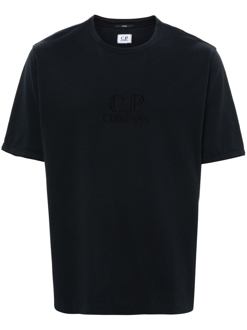 C.P. Company logo刺绣T恤 - 黑色