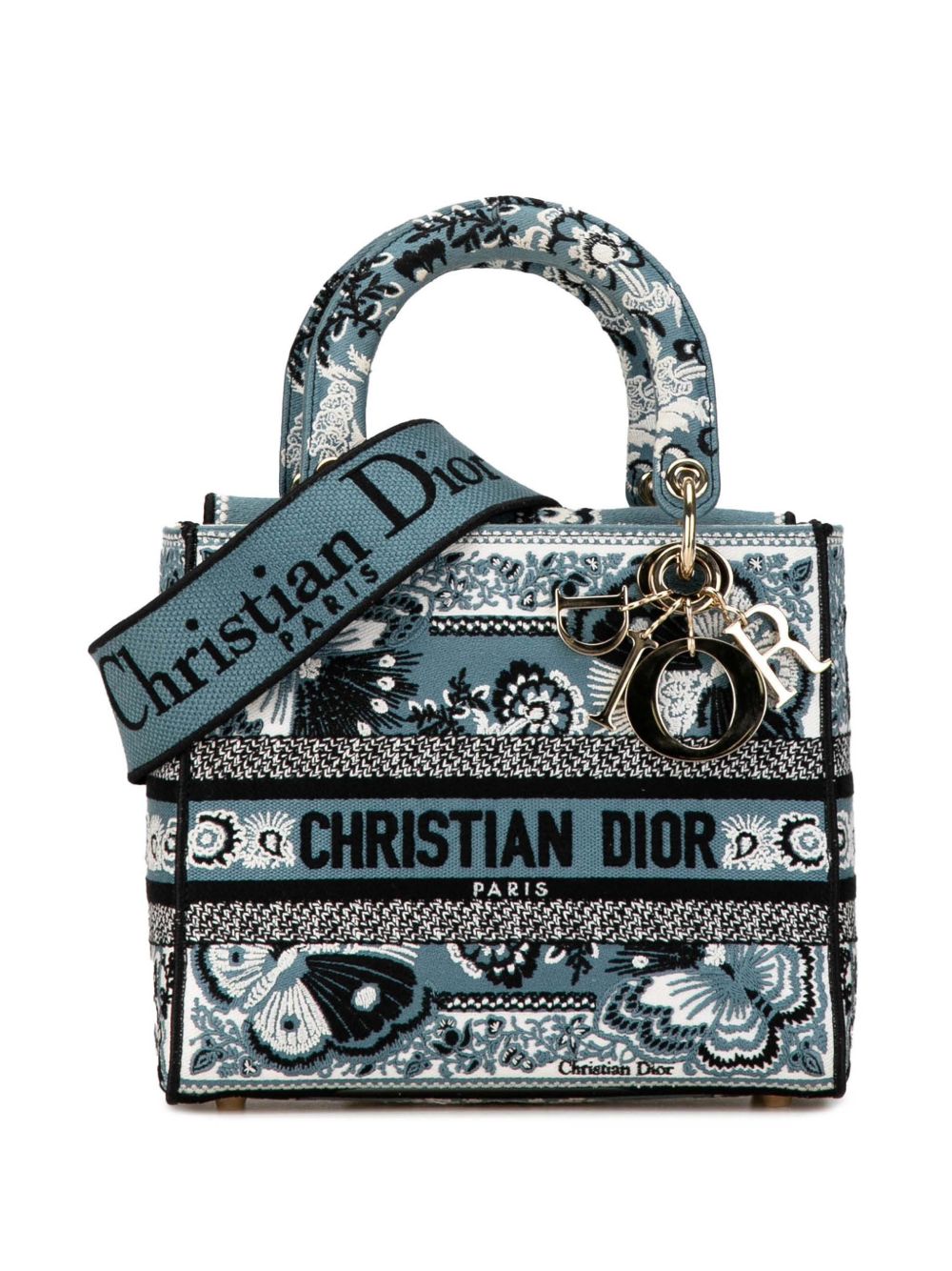 Christian Dior Pre-Owned Butterfly Bandana Lady D-Lite 中号斜挎包（2023年典藏款） - 蓝色