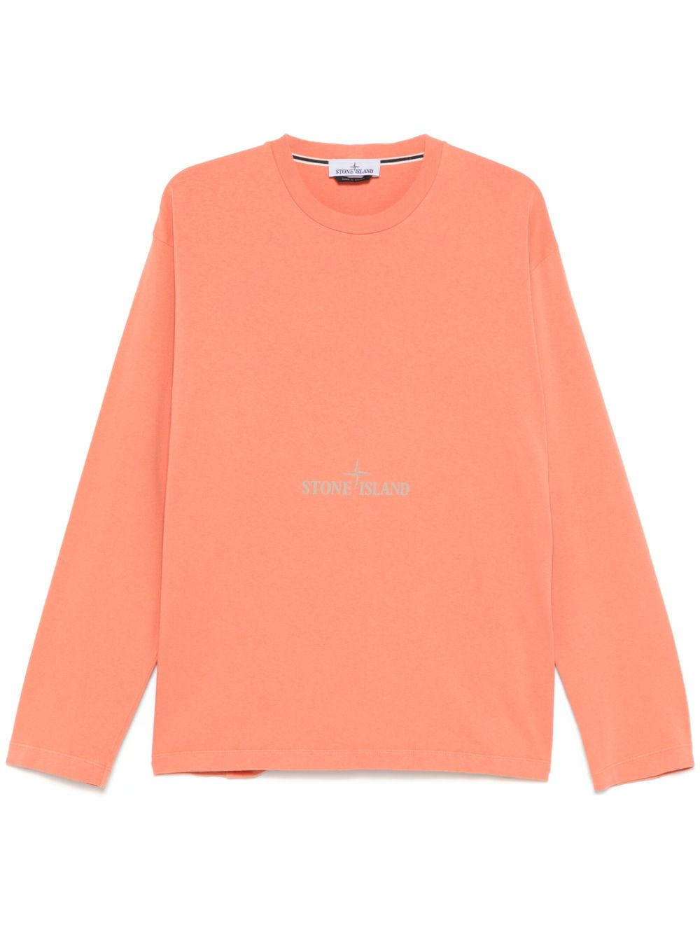Stone Island logo印花T恤 - 橘色