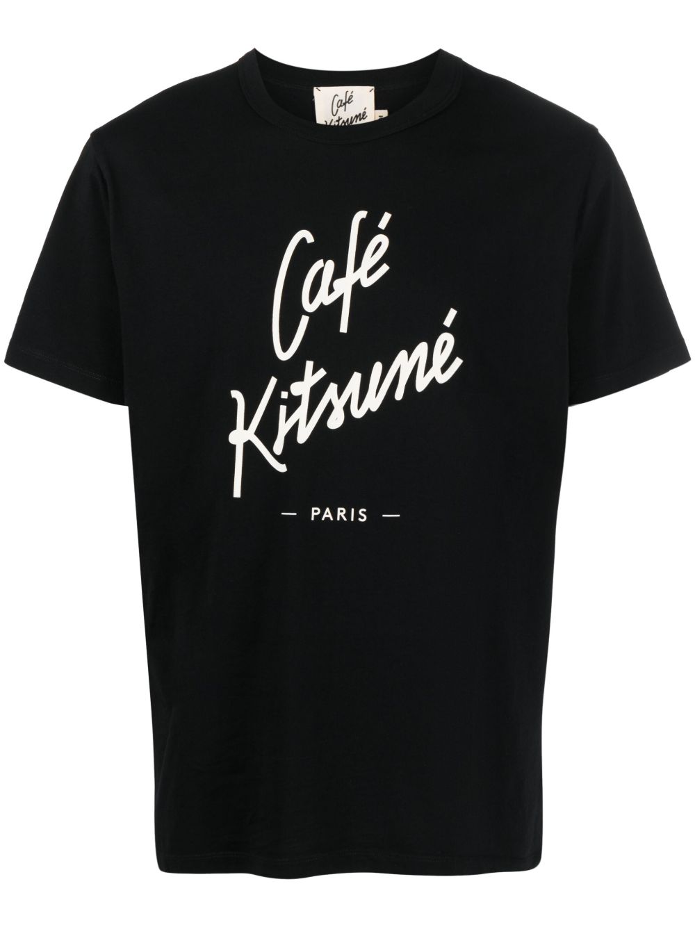 CAFÉ KITSUNÉ logo印花棉T恤 - 黑色
