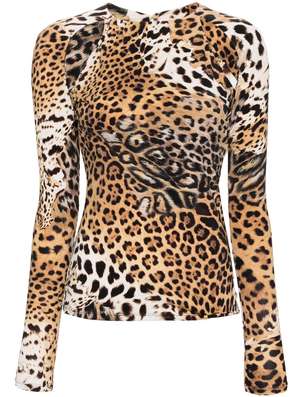 Roberto Cavalli Jaguar Skin 印花镂空罩衫 - 中性色