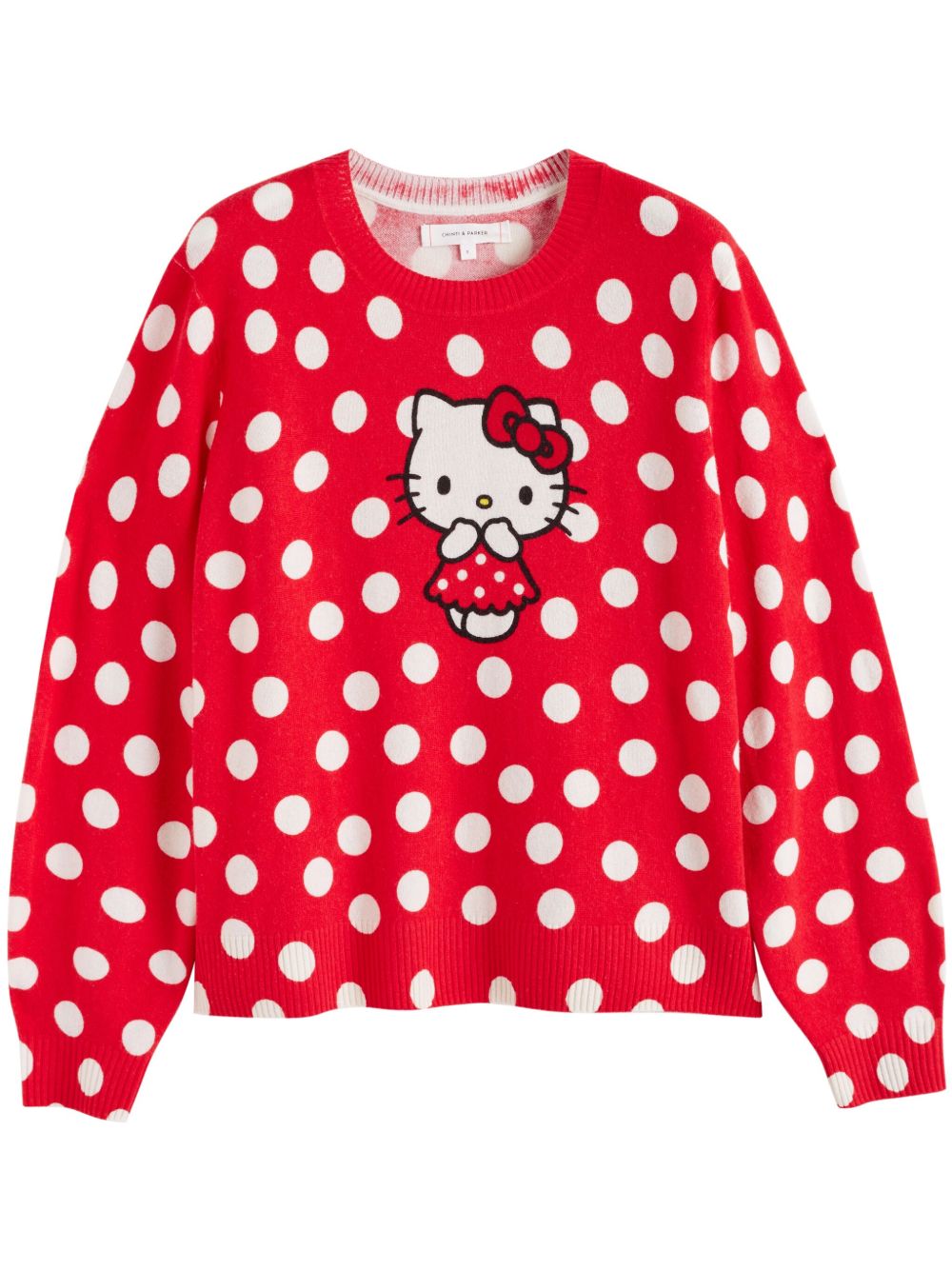 Chinti & Parker Hello Kitty Polka-Dot 毛衣 - 红色