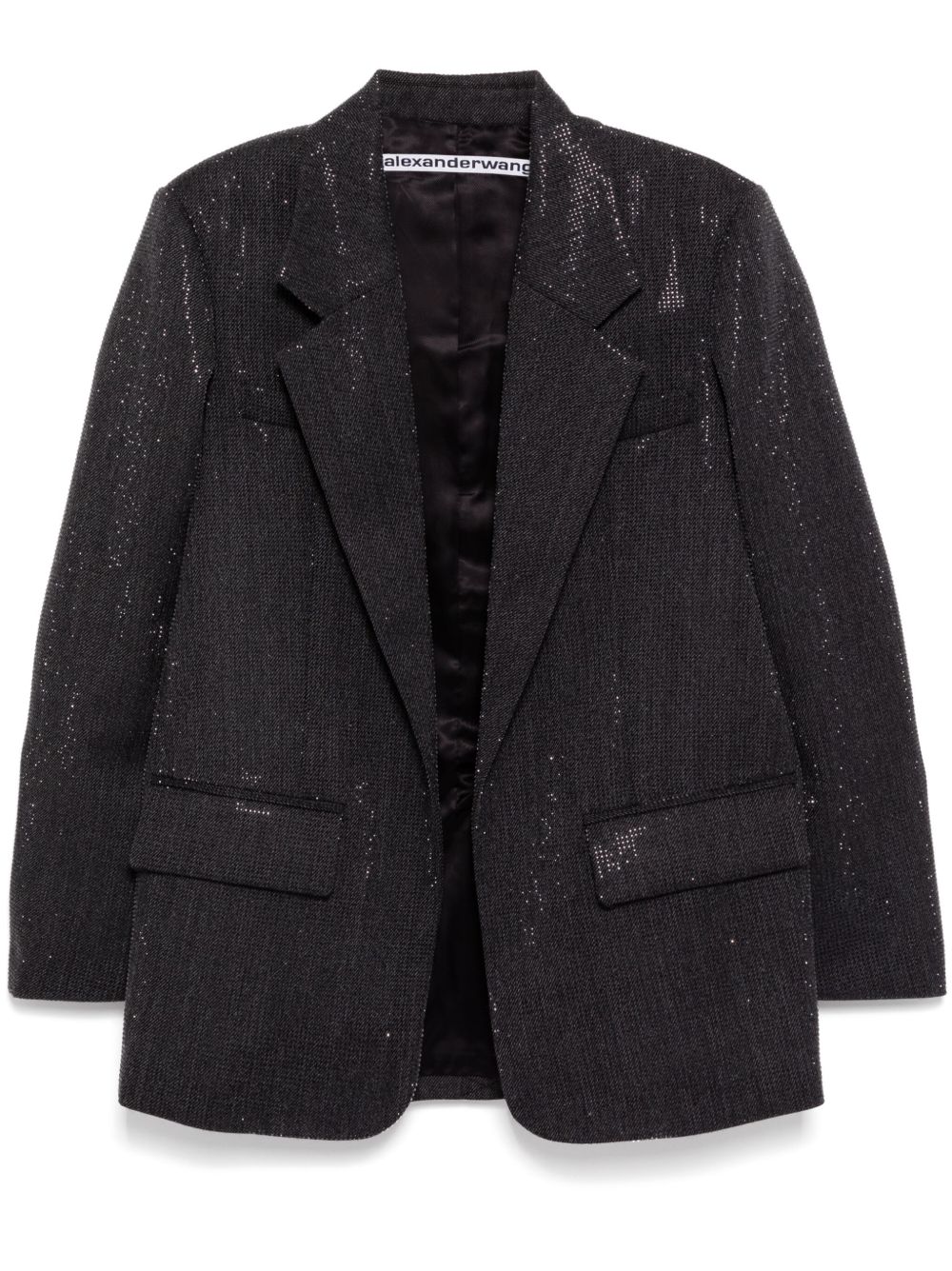 Alexander Wang 热烫透明珠饰短款西装夹克 - 灰色