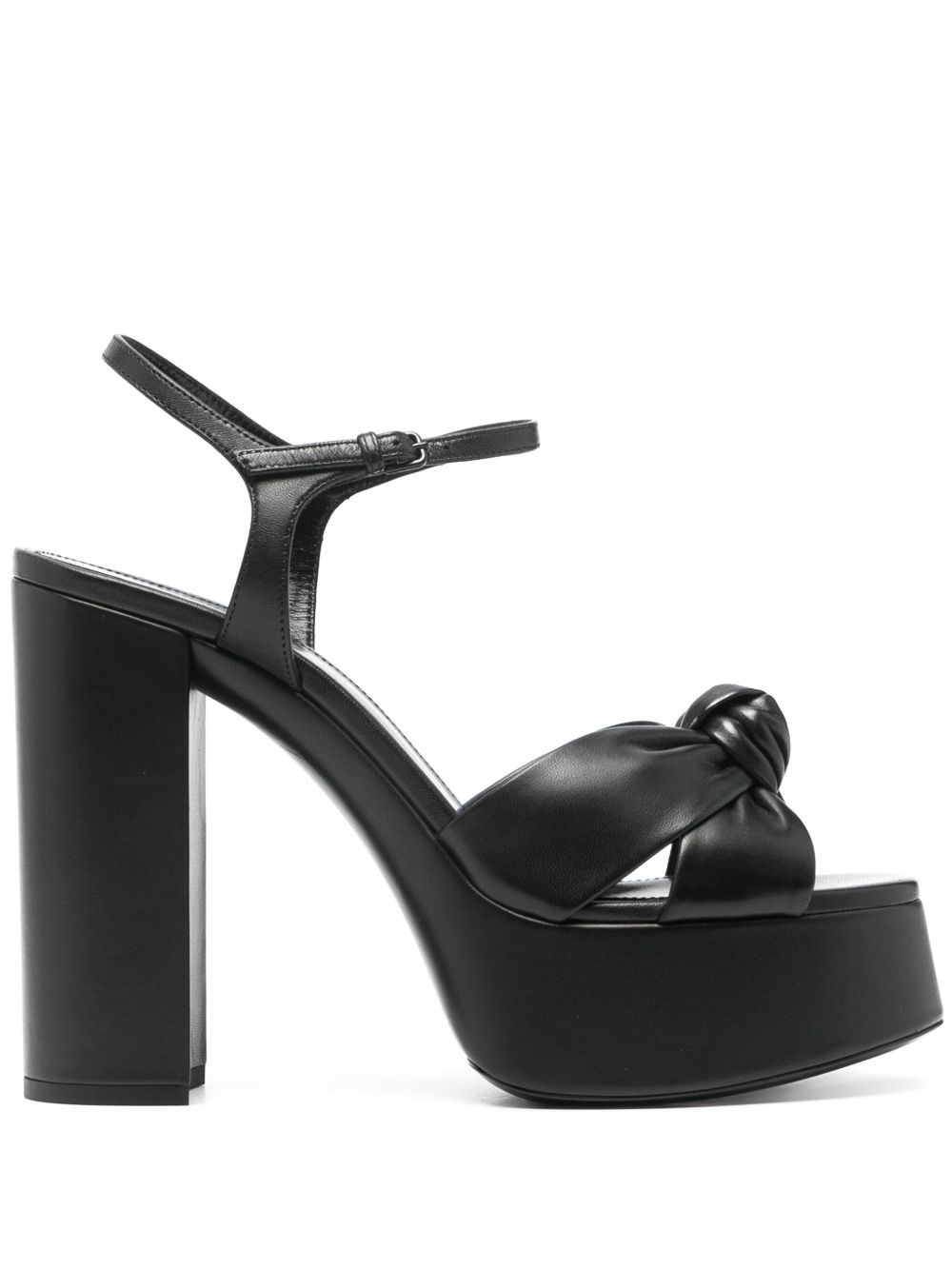 Saint Laurent 皮质水台式高跟凉鞋 - 黑色