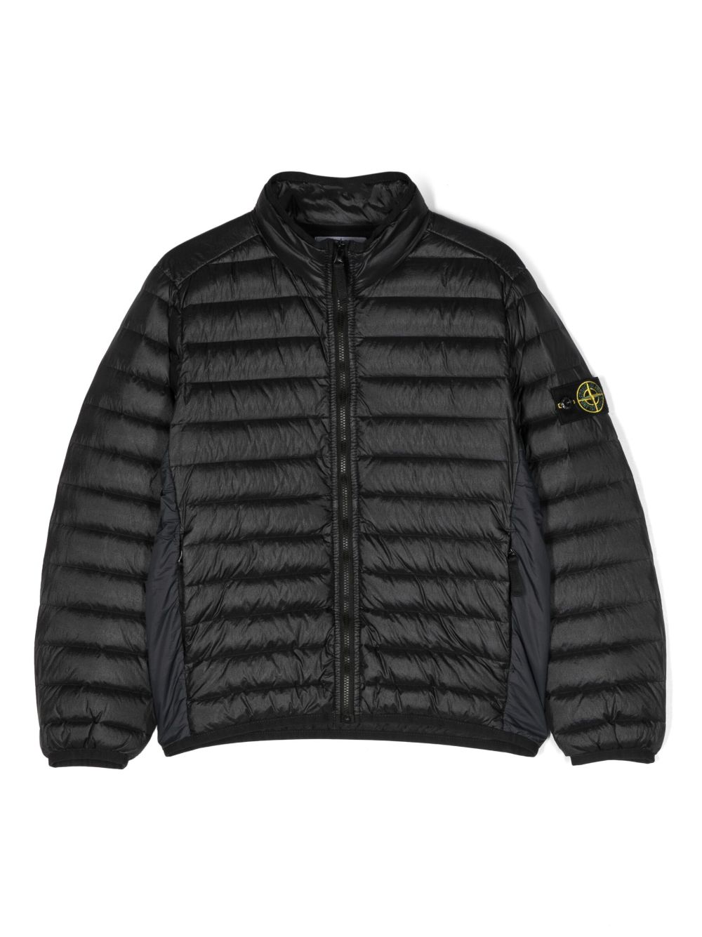 Stone Island Junior 罗盘贴花填充夹克 - 黑色