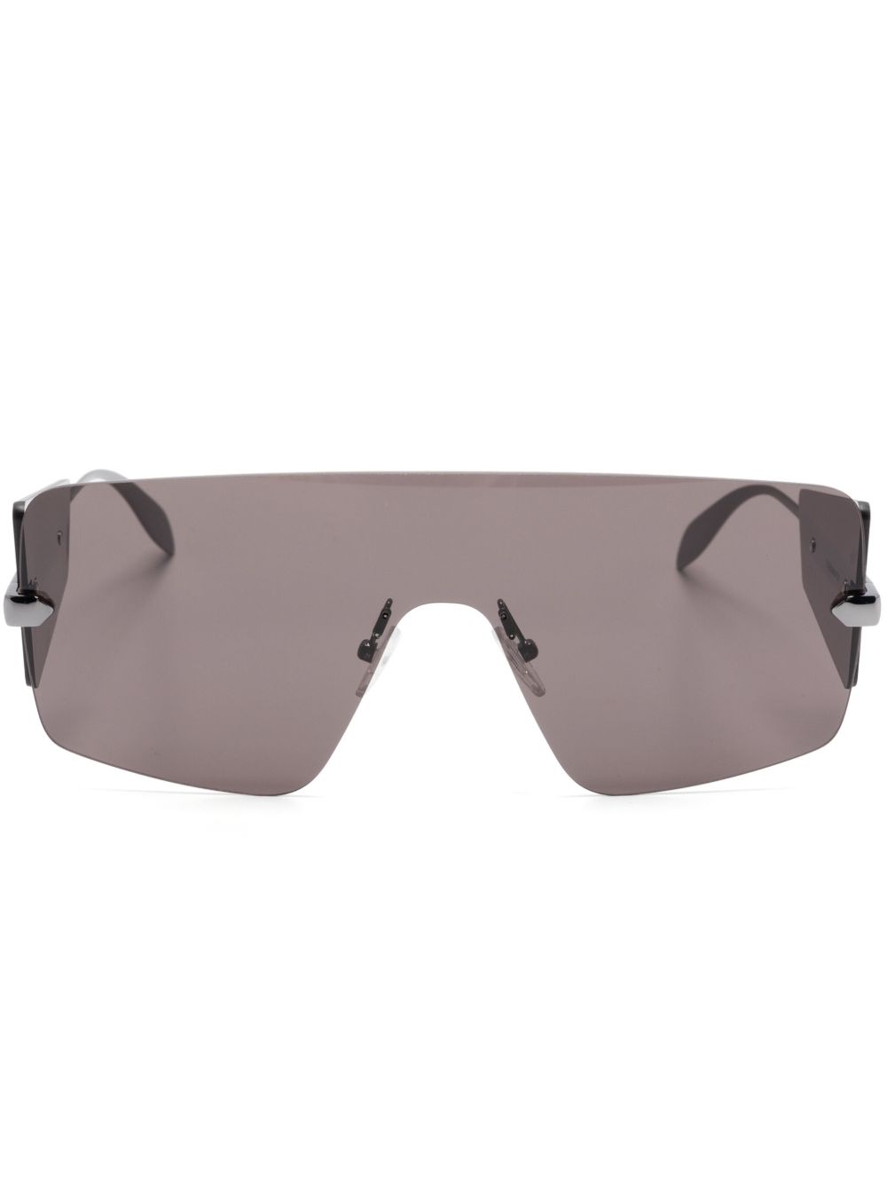 Alexander McQueen Eyewear 超大款盾形镜框太阳眼镜 - 黑色