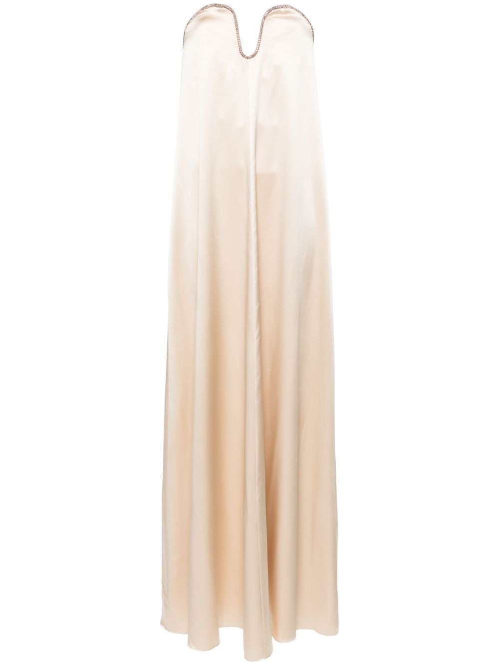 Roland Mouret 水钻缎面超长连衣裙 - 中性色