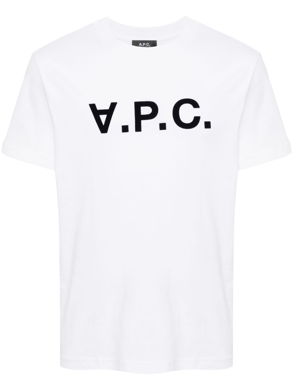 A.P.C. 植绒logo棉T恤 - 白色