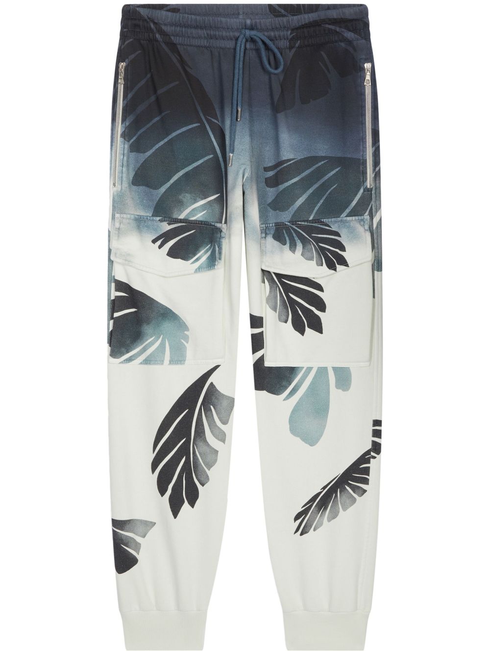 DRIES VAN NOTEN 棕树印花长裤 - 蓝色