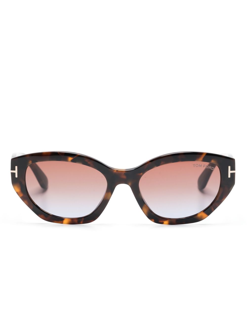 TOM FORD Eyewear 玳瑁纹猫眼镜框太阳眼镜 - 褐色