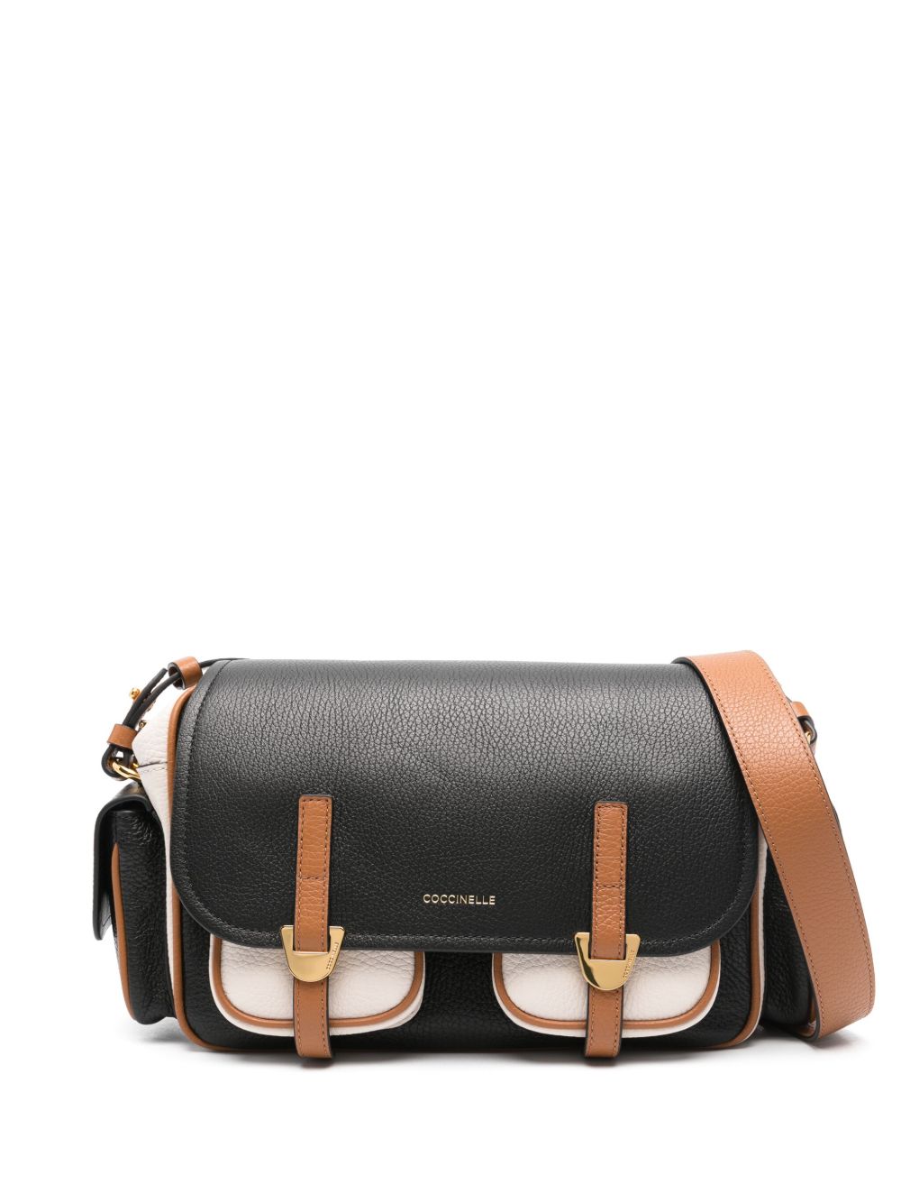 Coccinelle Campus 中号皮质单肩包 - 黑色