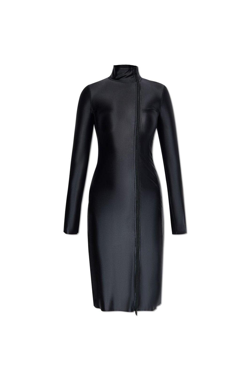 Diesel D-silver Mock Neck Midi Dress