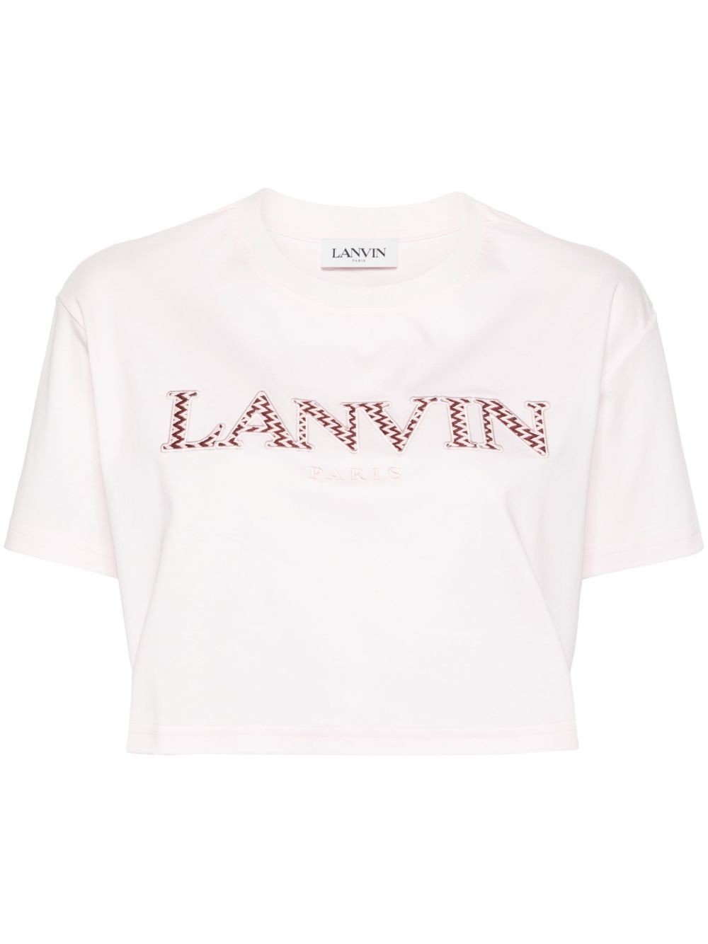 Lanvin logo刺绣棉T恤 - 粉色
