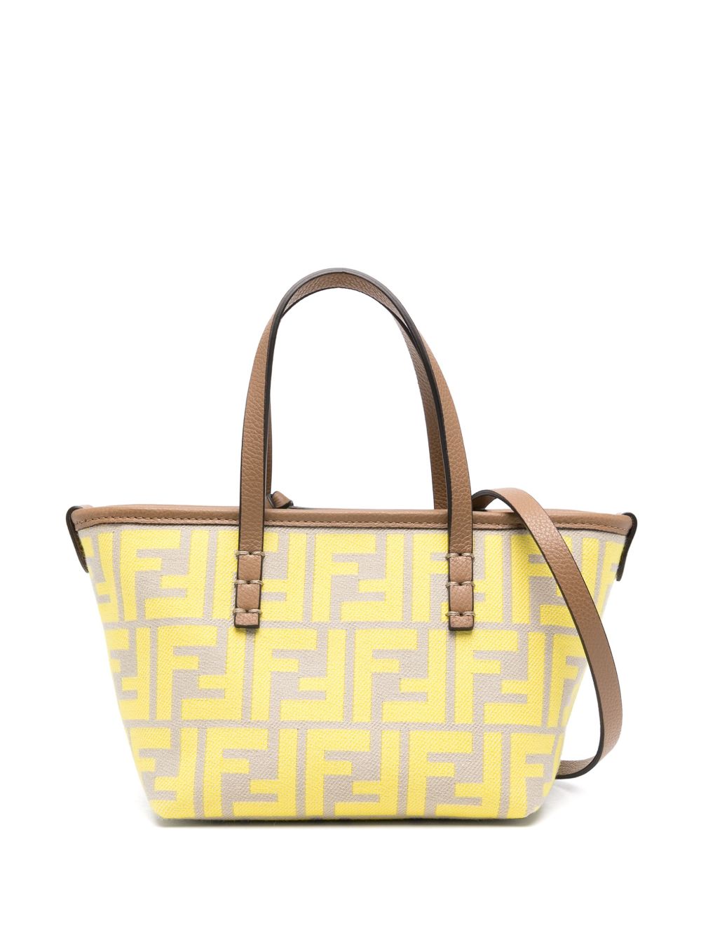 FENDI Roll 迷你棉托特包 - 黄色