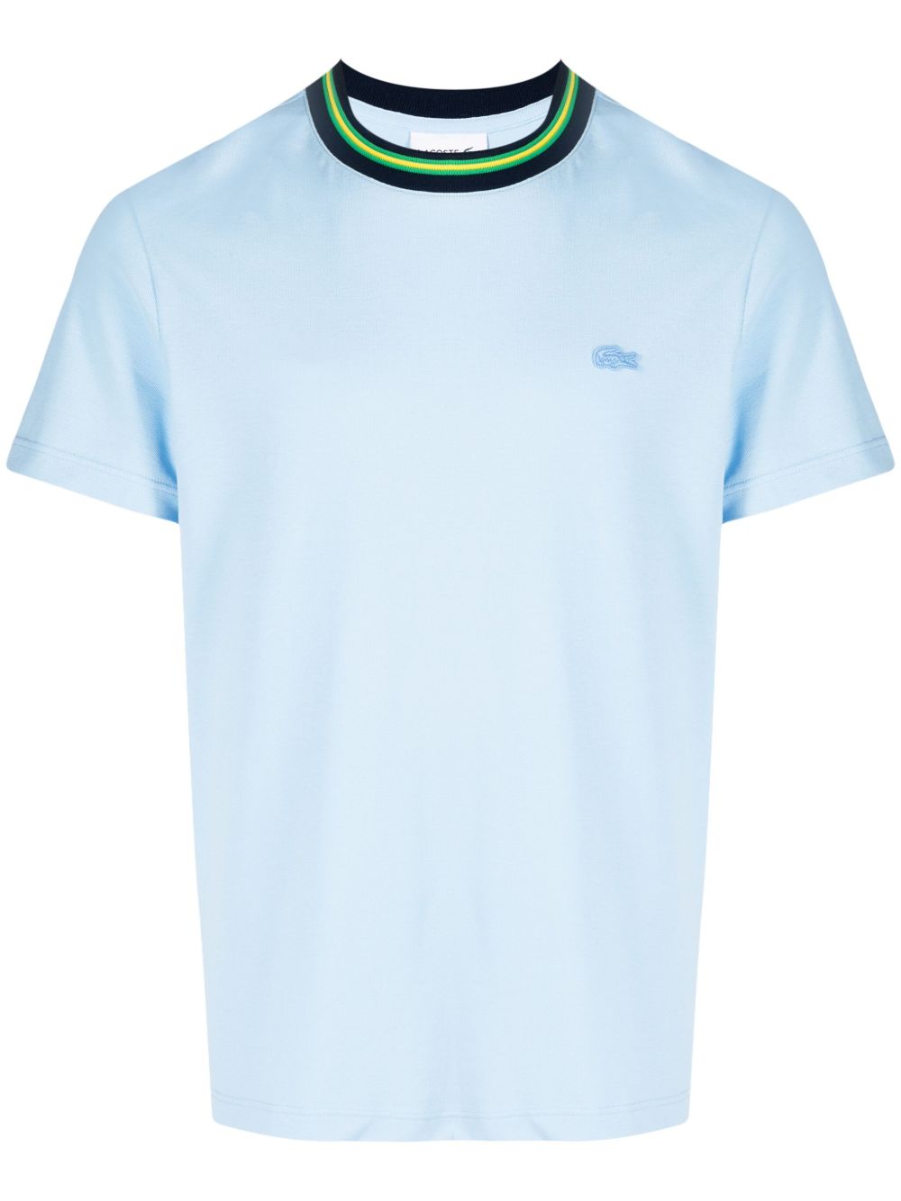 Lacoste logo刺绣珠地布T恤 - 蓝色