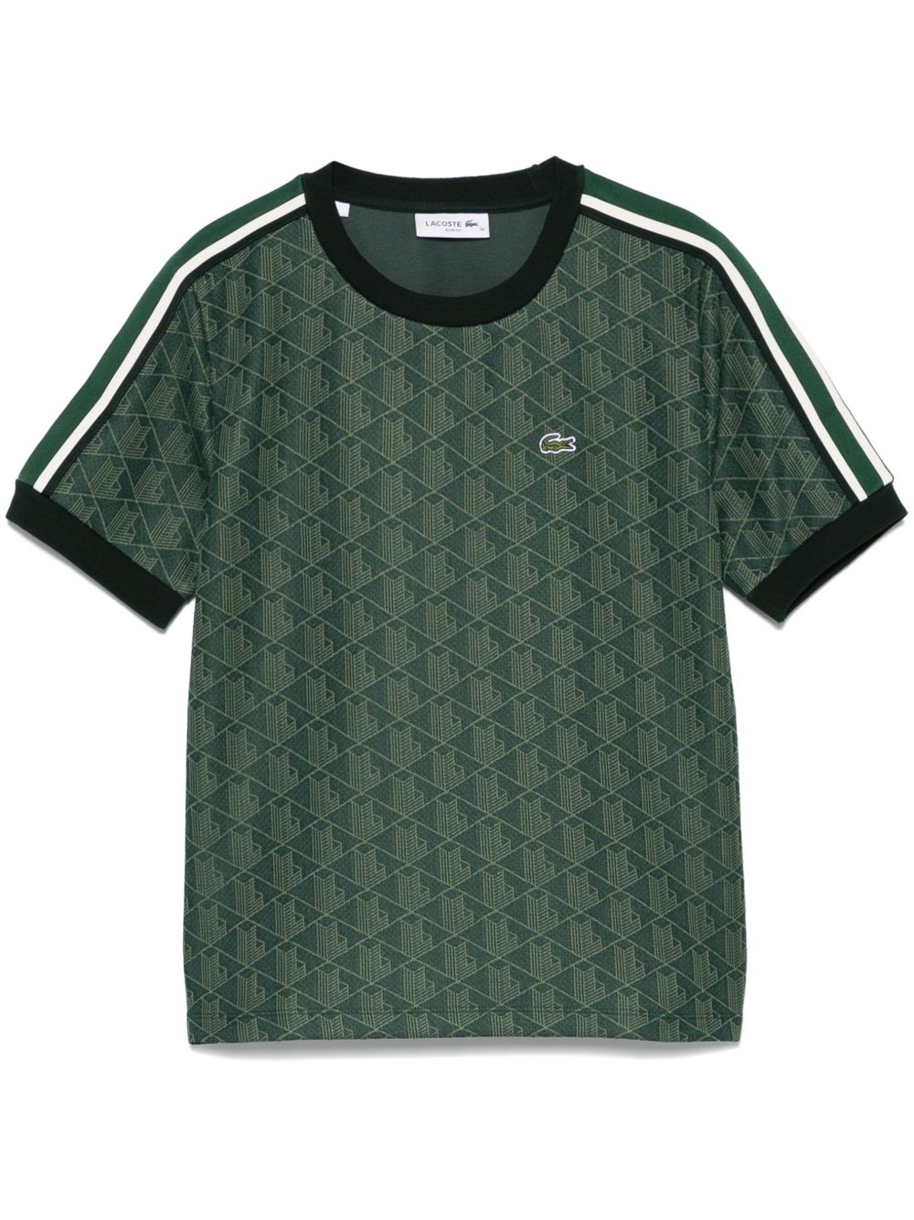 Lacoste 经典logo提花T恤 - 绿色