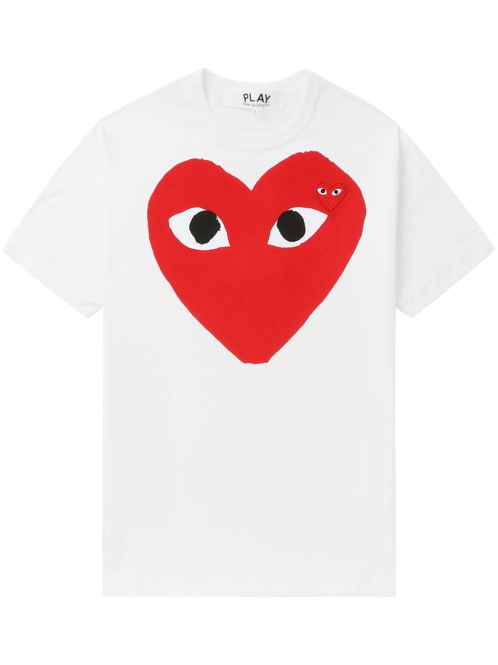 Comme Des Garçons Play Heart logo棉T恤 - 白色