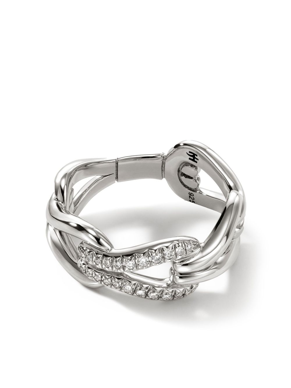 John Hardy Surf Pavé Link 戒指 - 银色