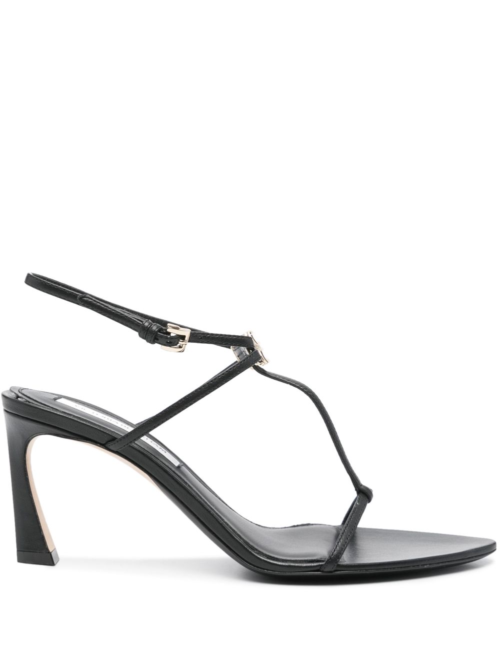 Victoria Beckham Frame Detail 皮质高跟凉鞋 - 黑色