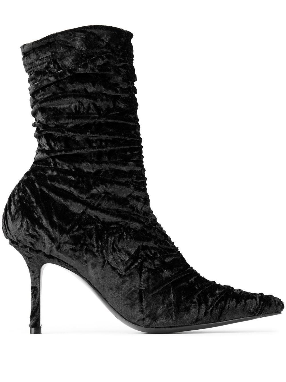 Jimmy Choo 高跟皮靴（8.5厘米） - 黑色