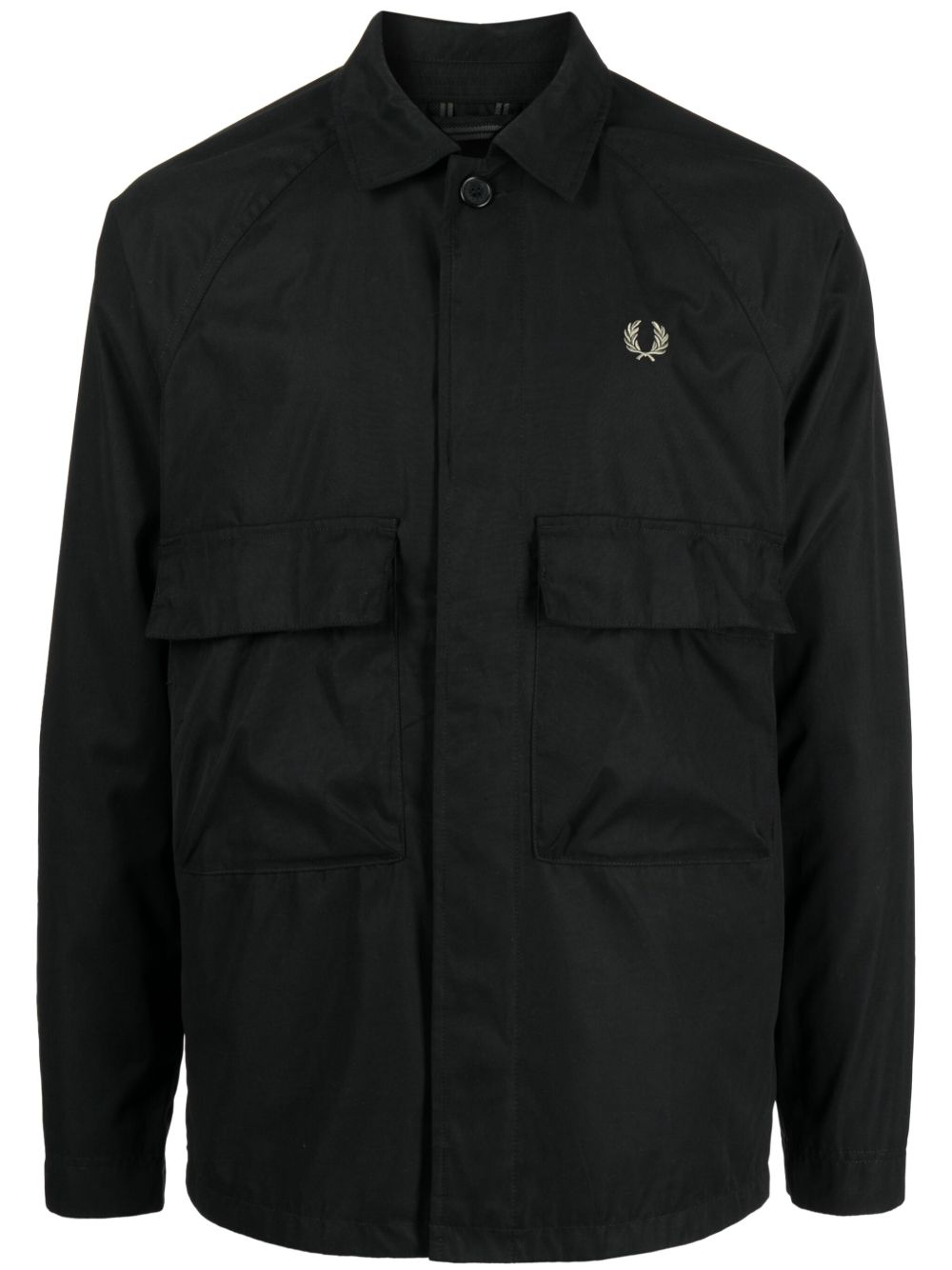 Fred Perry 刺绣logo长袖夹克 - 黑色