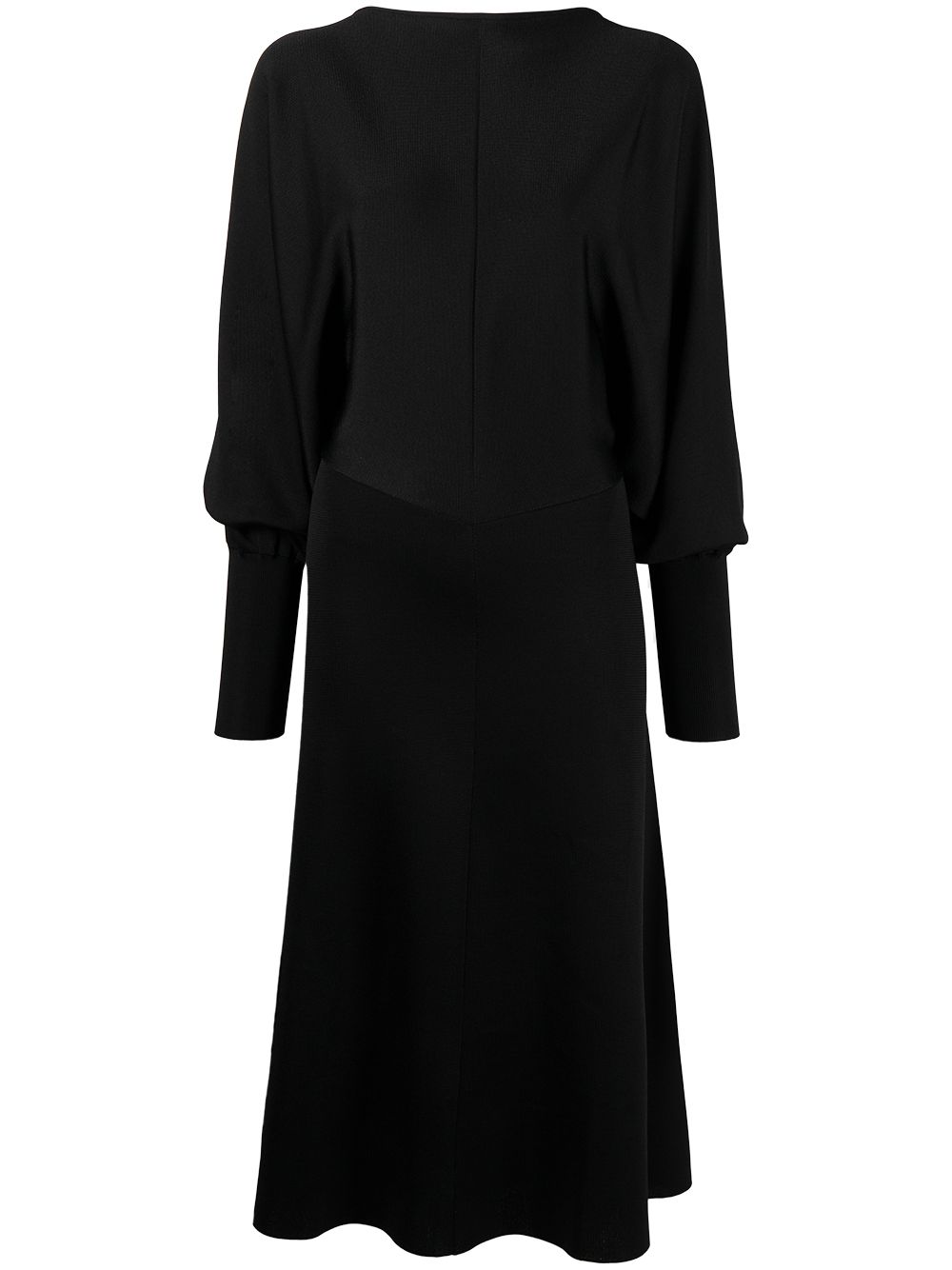 Victoria Beckham 泡泡袖中长连衣裙 - 黑色