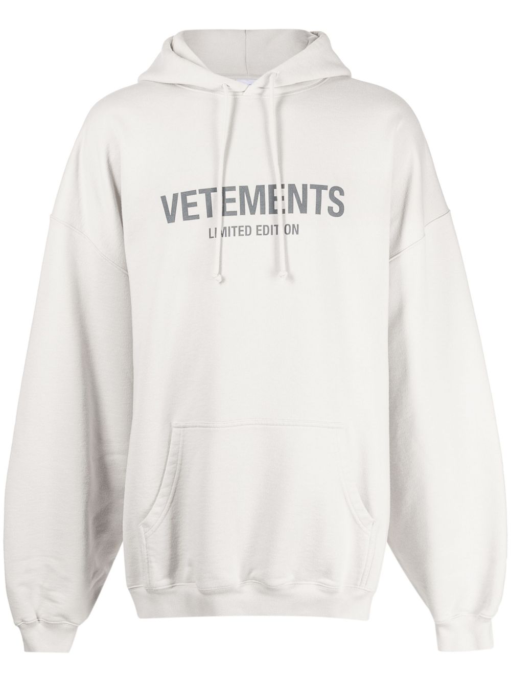 VETEMENTS logo印花抽绳连帽衫 - 灰色