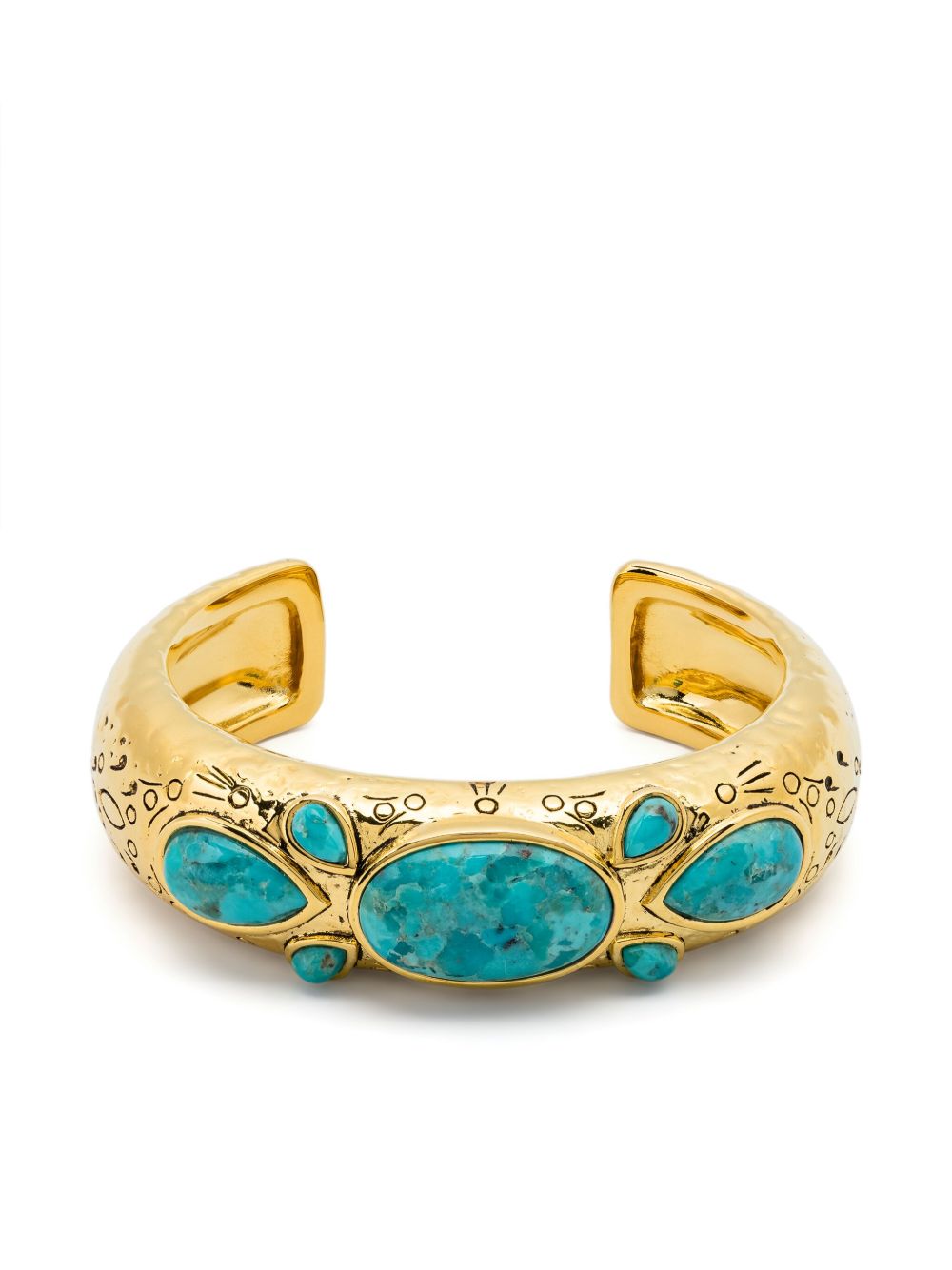 Aurelie Bidermann 凹凸纹理效果手镯 - 金色