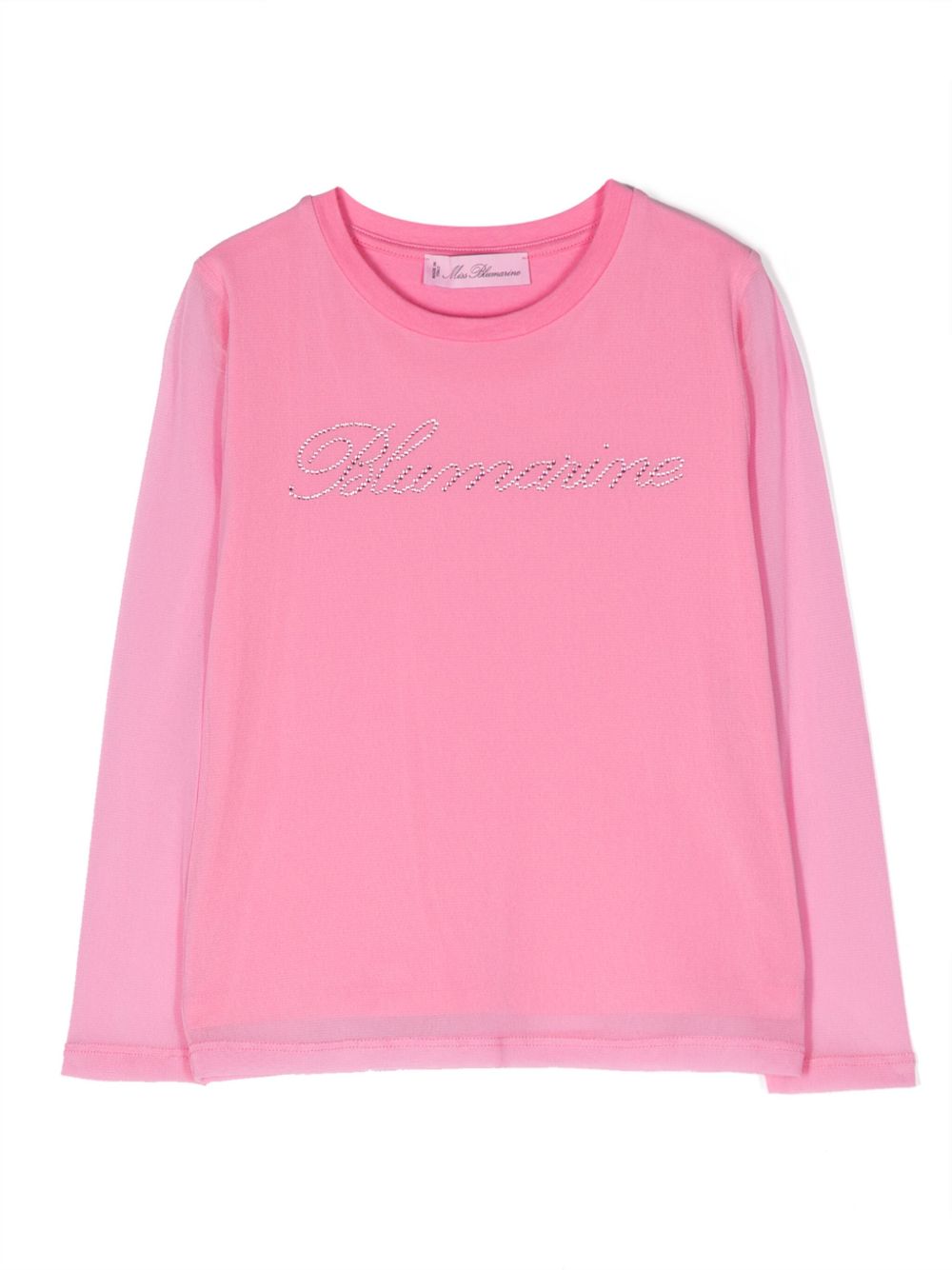 Miss Blumarine 晶饰logo毛衣 - 粉色