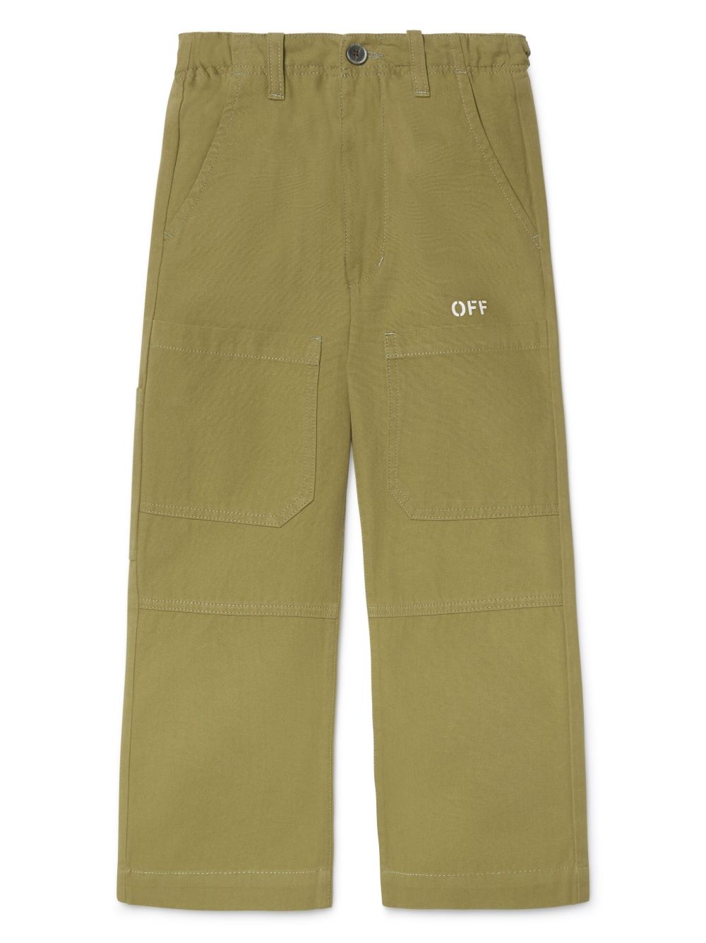 Off-White Kids Off Stamp 棉长裤 - 绿色