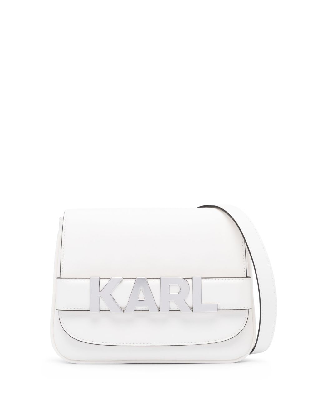 Karl Lagerfeld K/Letters 再生皮质单肩包 - 白色