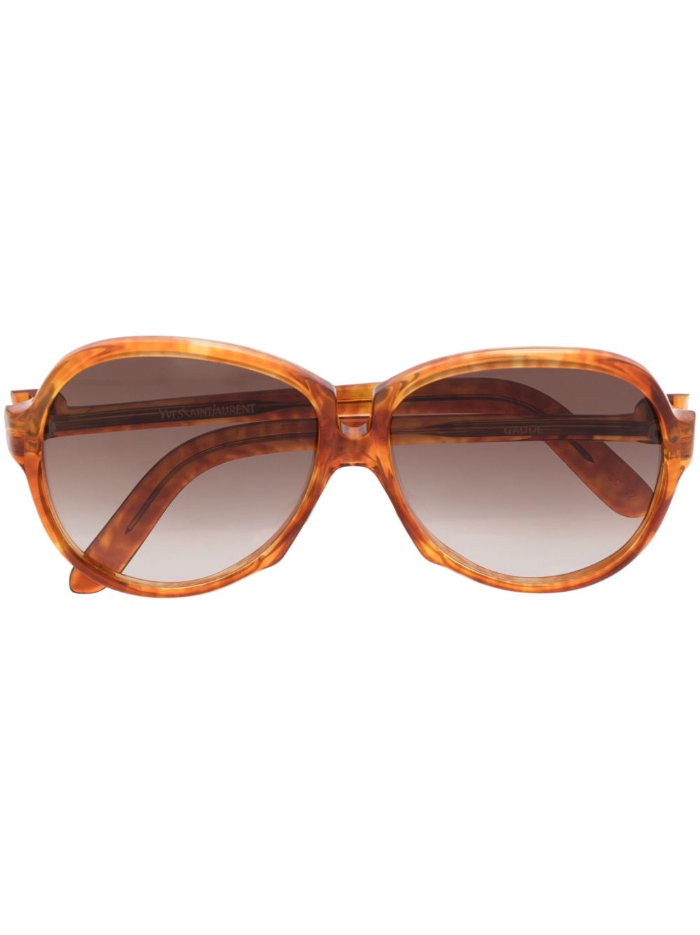 Saint Laurent Pre-Owned 椭圆形渐色太阳眼镜（ 1970年代典藏款 ） - 褐色