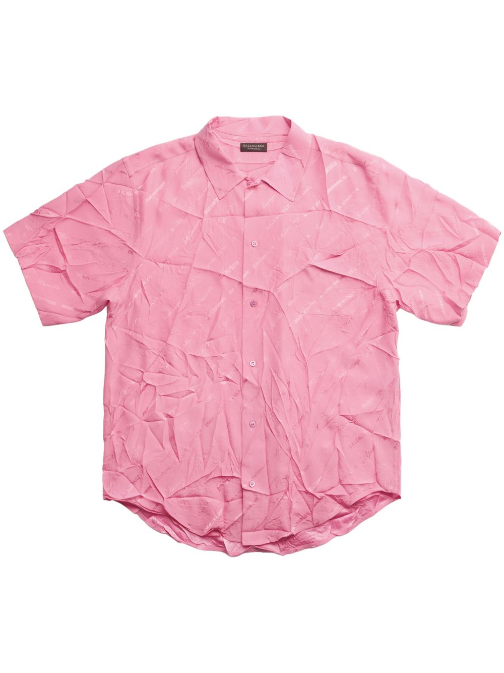 Balenciaga 褶饰效果真丝衬衫 - 粉色