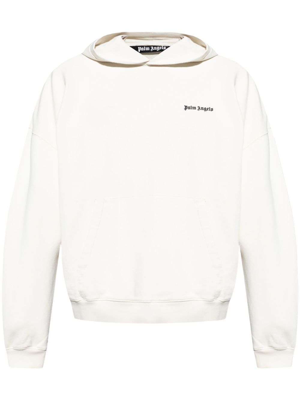 Palm Angels logo刺绣连帽衫 - 白色
