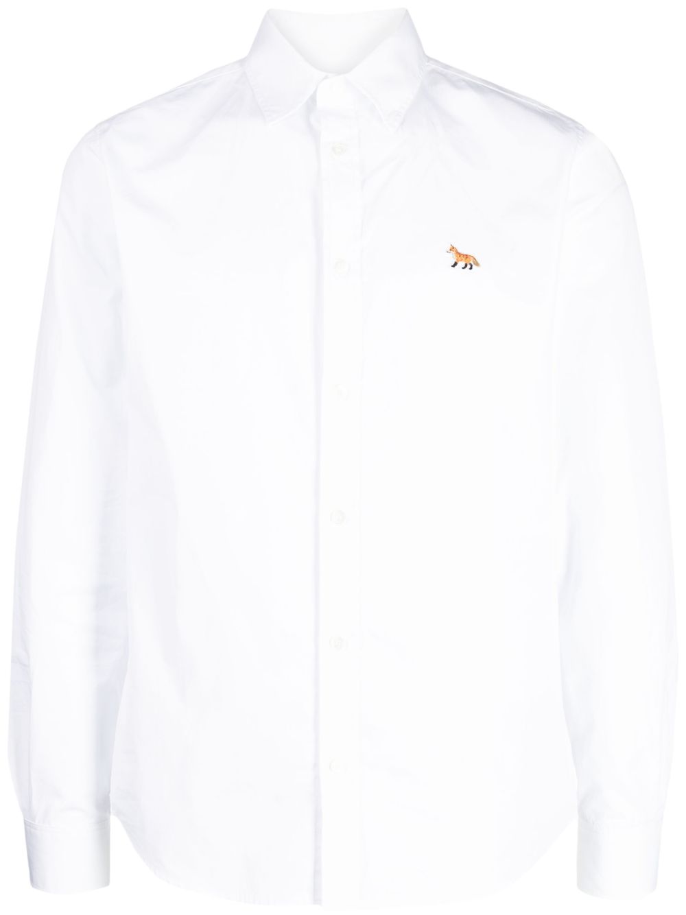 Maison Kitsuné 狐狸图案排扣棉衬衫 - 白色