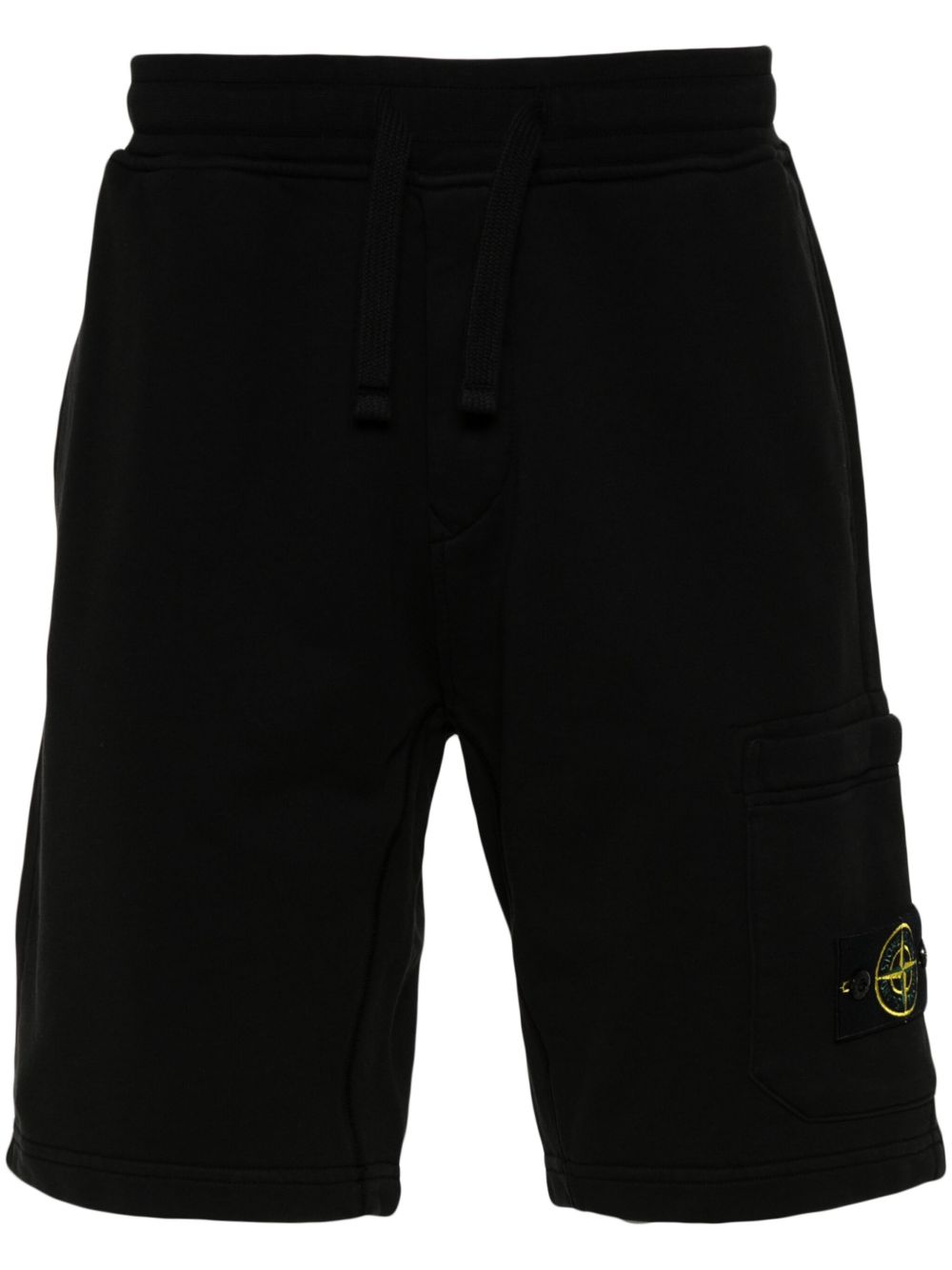 Stone Island 罗盘徽章棉短裤 - 黑色
